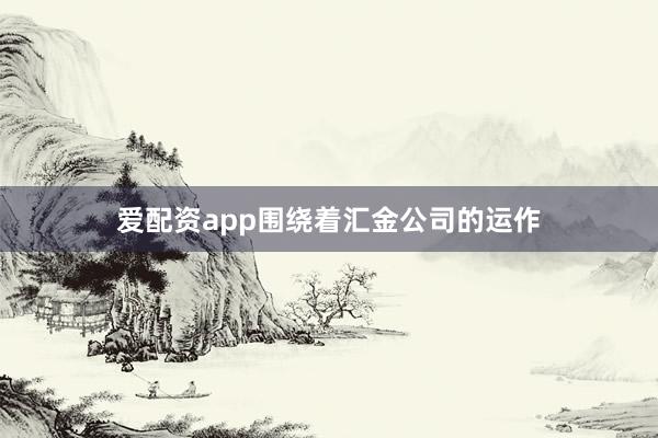 爱配资app围绕着汇金公司的运作