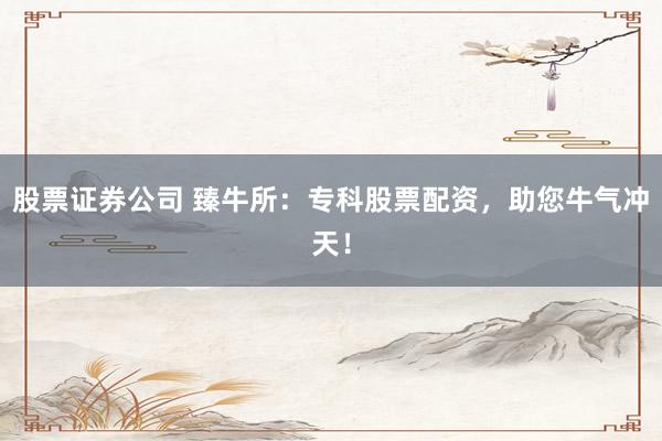股票证券公司 臻牛所：专科股票配资，助您牛气冲天！